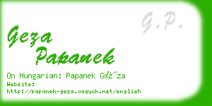 geza papanek business card
